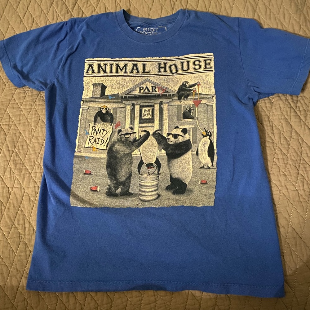 80s Throwback Animal House Riot Society Graphic T Shirt Size Medium
